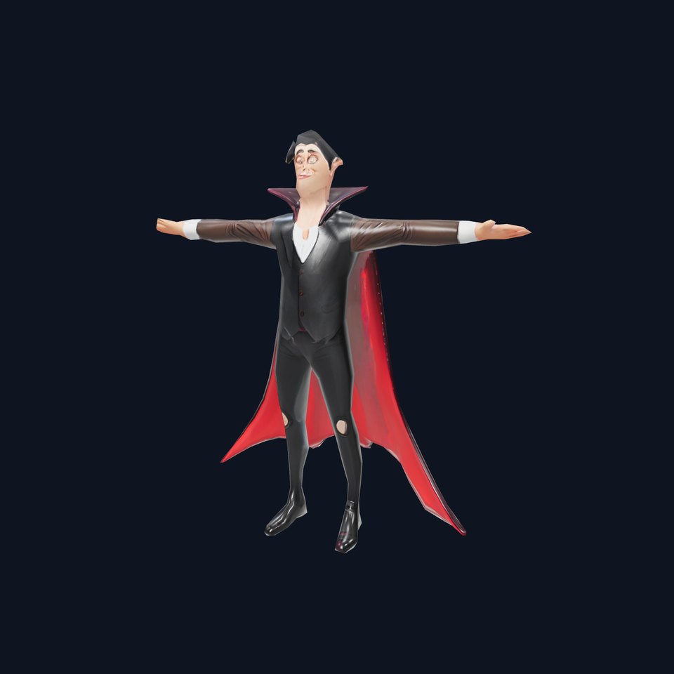 Animated Vampire Character Model Pack with Cape and Suit